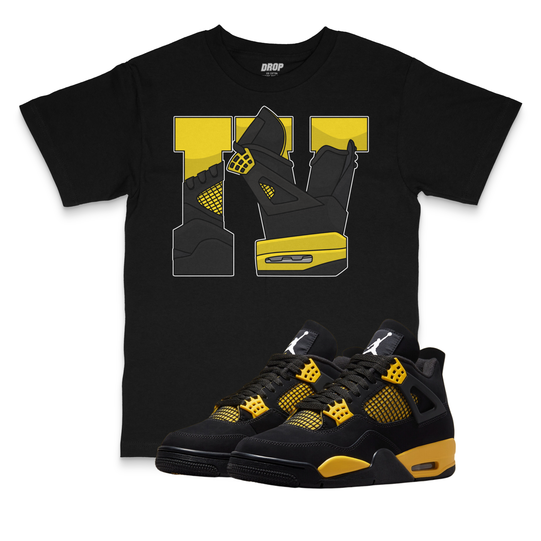 Air Jordan 4 Thunder l IV Sneaker Matching T-Shirt Air Jordan 4 Thunder l IV Sneaker Matching T-Shirt