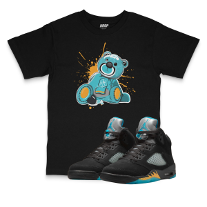 Air Jordan 5 Aqua I Bear Sneaker Matching T-Shirt