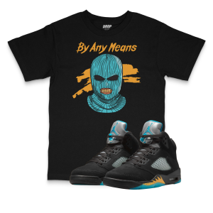 Air Jordan 5 Aqua I By Any Means Sneaker Matching T-Shirt
