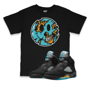Air Jordan 5 Aqua I Smiley Face Sneaker Matching T-Shirt