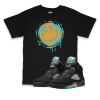 Air Jordan 5 Aqua I Smiley Splatter Sneaker Matching T-Shirt