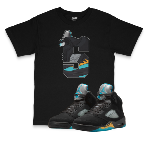 Air Jordan 5 Aqua l 5 Sneaker Matching T-Shirt