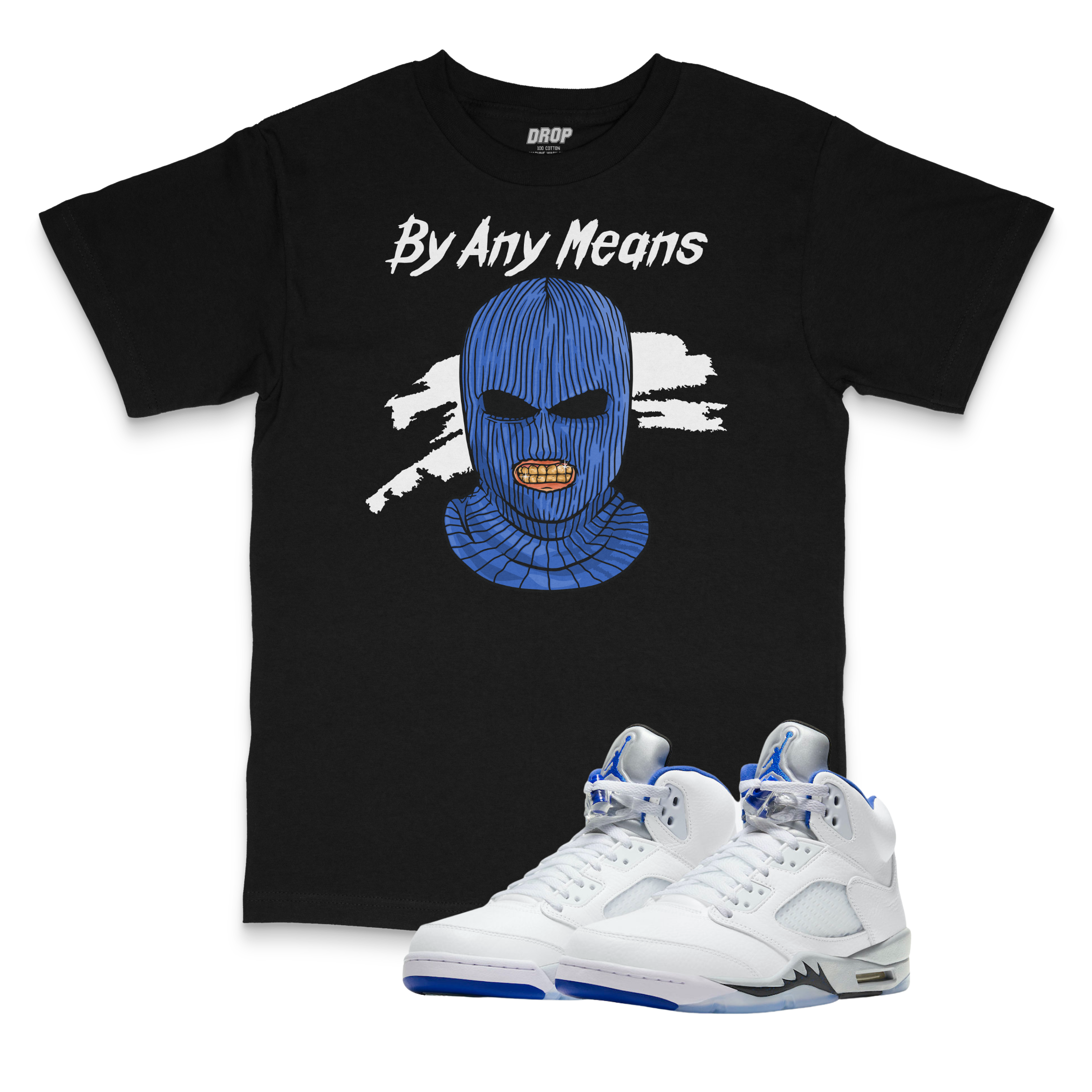Air Jordan 5 Stealth I By Any Means Tee Air Jordan 5 Stealth I By Any Means Tee