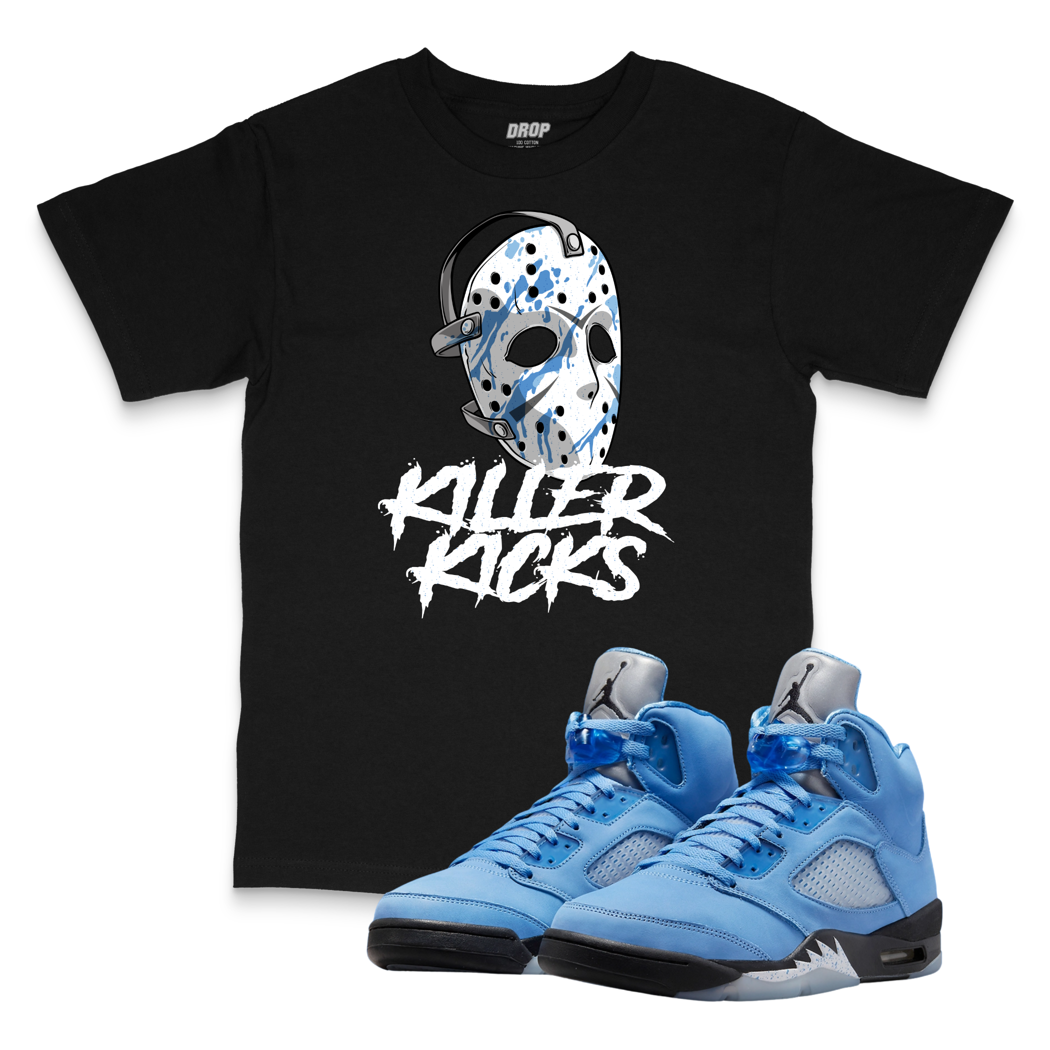 Air Jordan 5 UNC I Killer Kicks Sneaker Matching T-Shirt Air Jordan 5 UNC I Killer Kicks Sneaker Matching T-Shirt