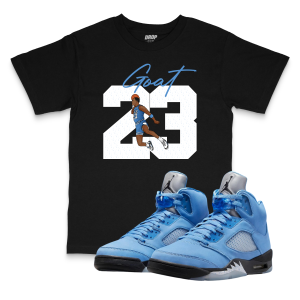 Air Jordan 5 UNC l Goat 23 Sneaker Matching T-Shirt