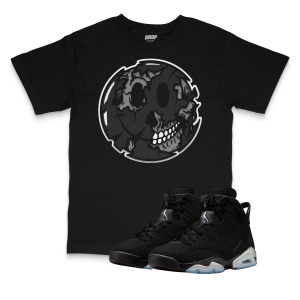 Air Jordan 6 Black Chrome I Smiley Face T-Shirt