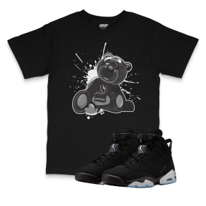 Air Jordan 6 Black Chrome l Bear T-Shirt