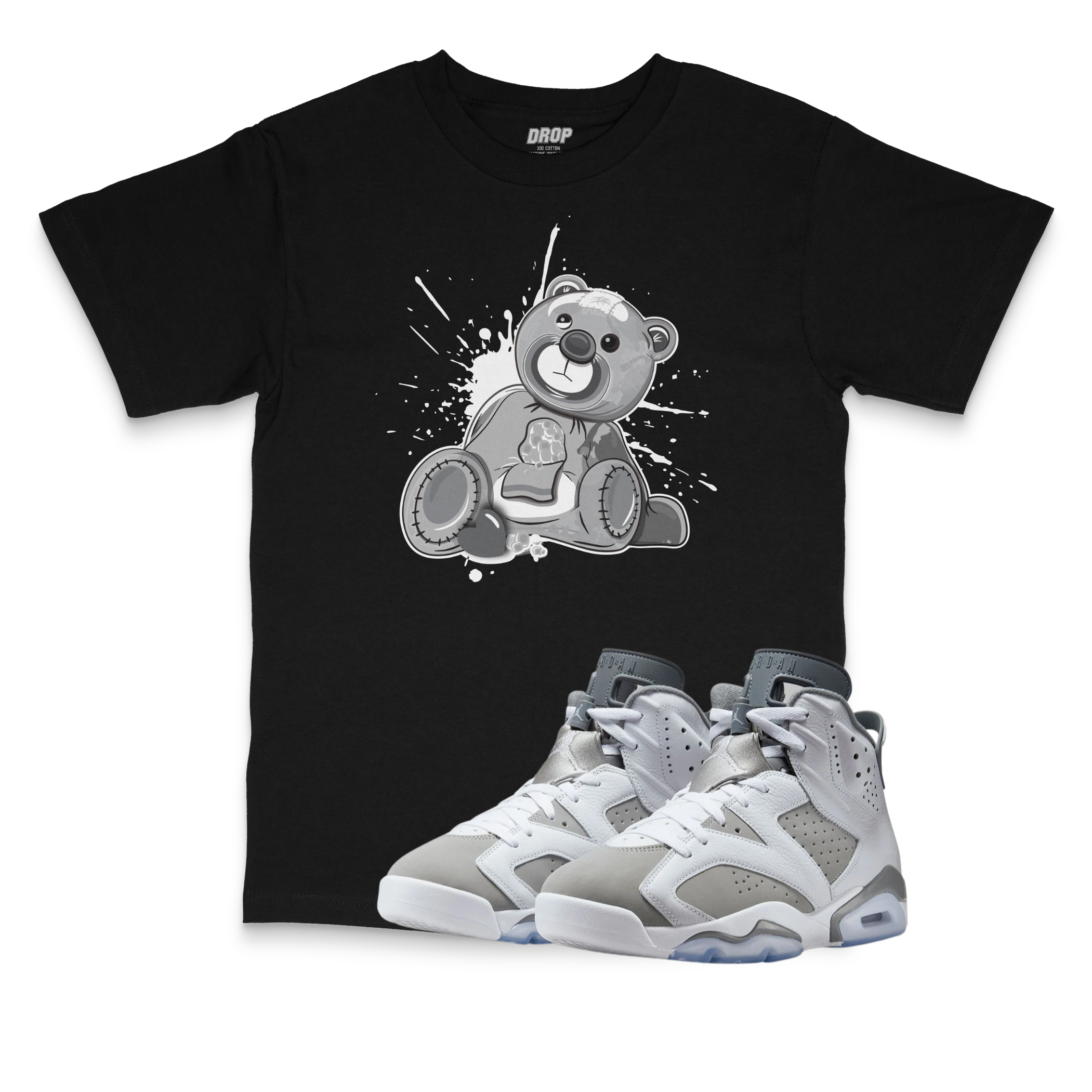 Air Jordan 6 Cool Grey I Bear Sneaker Matching T-Shirt Air Jordan 6 Cool Grey I Bear Sneaker Matching T-Shirt