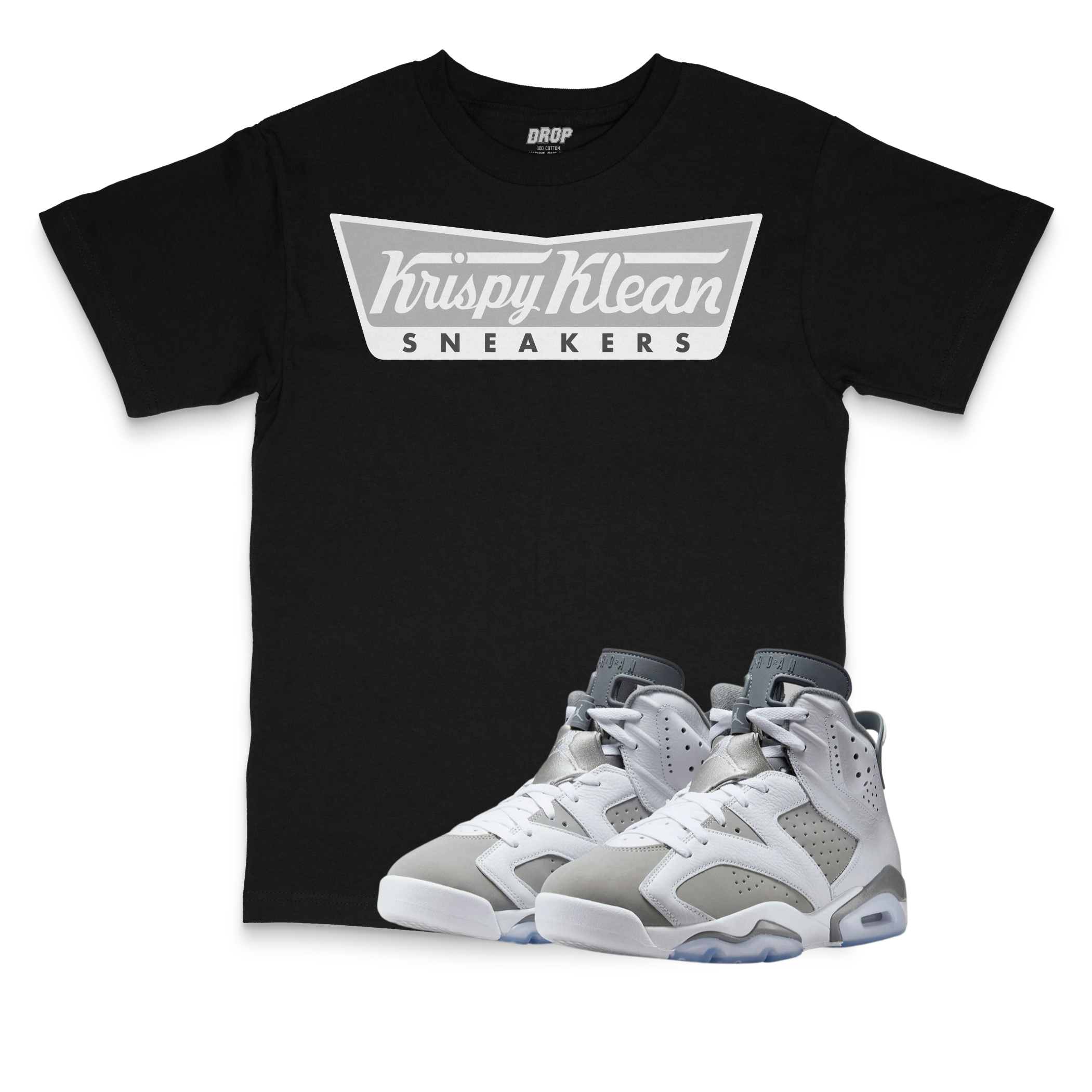 Air Jordan 6 Cool Grey I Krispy Klean Sneaker Matching T-Shirt Air Jordan 6 Cool Grey I Krispy Klean Sneaker Matching T-Shirt