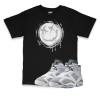 Air Jordan 6 Cool Grey I Smiley Splatter Sneaker Matching T-Shirt