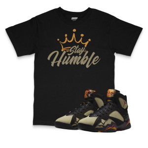 Air Jordan 7 Black Olive I Stay Humble T-Shirt