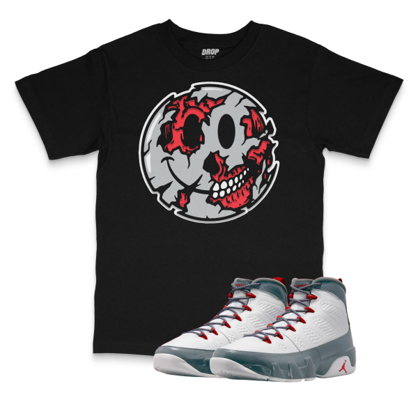 Air Jordan 9 Fire Red I Smiley Face T-Shirt