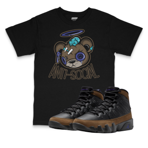 Air Jordan 9 Olive Concord I Anti-Social Bear Sneaker Matching T-Shirt