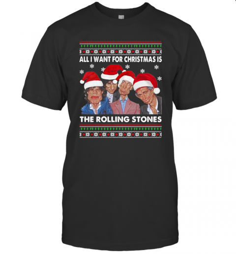 All I Want For Christmas Is Santa The Rolling Stones Ugly Christmas T-Shirt All I Want For Christmas Is Santa The Rolling Stones Ugly Christmas T-Shirt