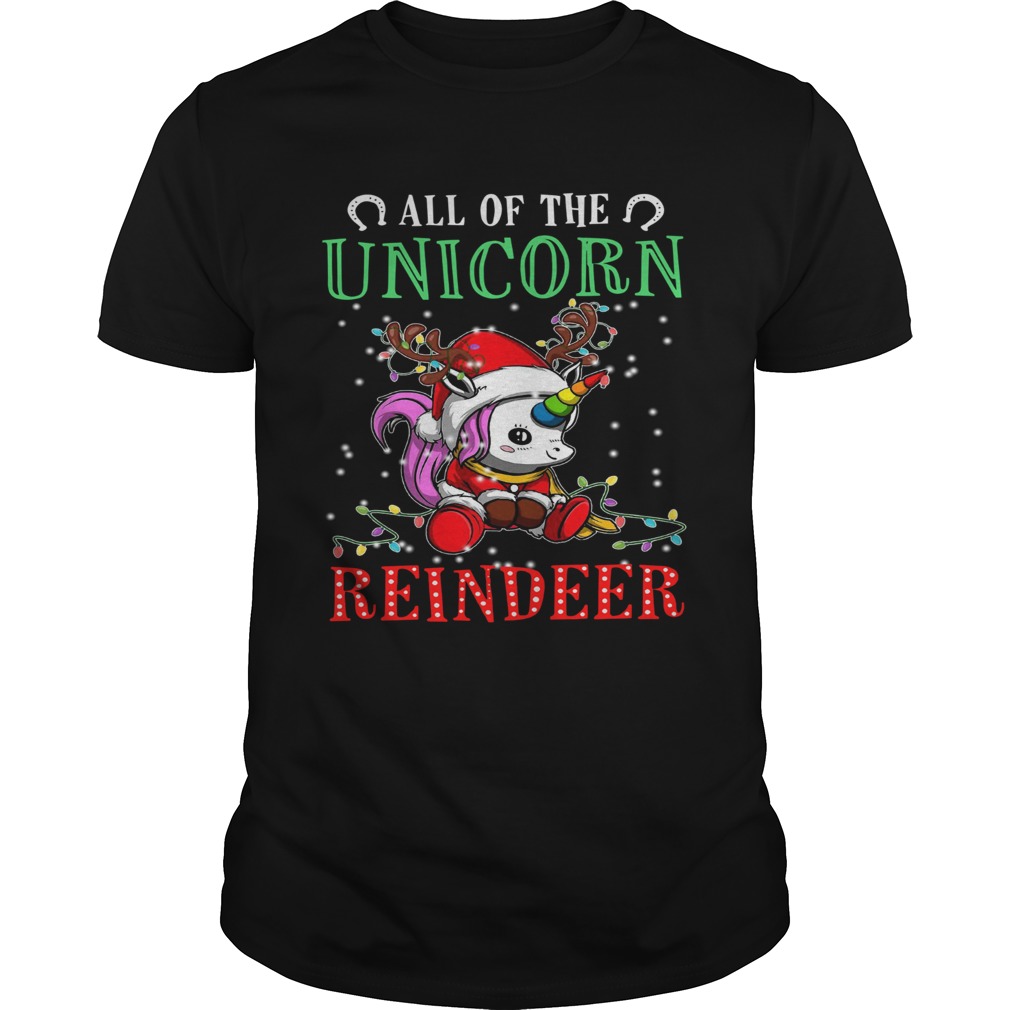 All of the Unicorn reindeer light christmas shirt All of the Unicorn reindeer light christmas shirt