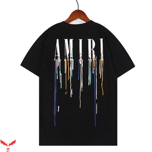 Amiri Drip T-Shirt Amiri Flowing Colorful Letter Tee Shirt