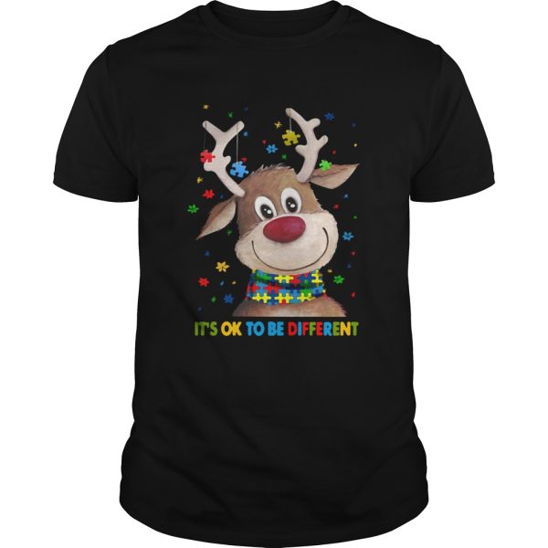 Autism Awareness Reindeer Its Ok To Be Different shirt