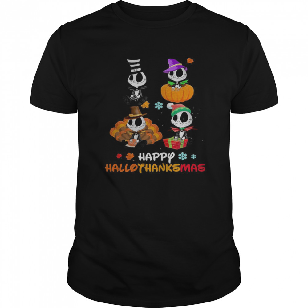 Baby Jack Skellington Halloween And Merry Christmas Happy Hallothanksmas shirt Baby Jack Skellington Halloween And Merry Christmas Happy Hallothanksmas shirt