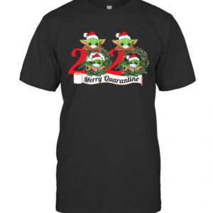 Baby Yoda Face Mask 2020 Merry Quarantine T-Shirt