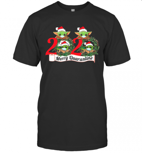 Baby Yoda Face Mask 2020 Merry Quarantine T-Shirt Baby Yoda Face Mask 2020 Merry Quarantine T-Shirt