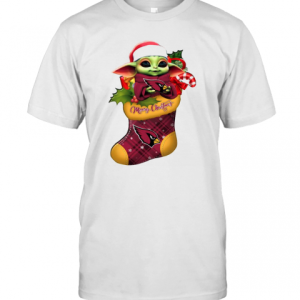 Baby Yoda Hug Arizona Cardinals Ornament Merry Christmas 2020 T-Shirt
