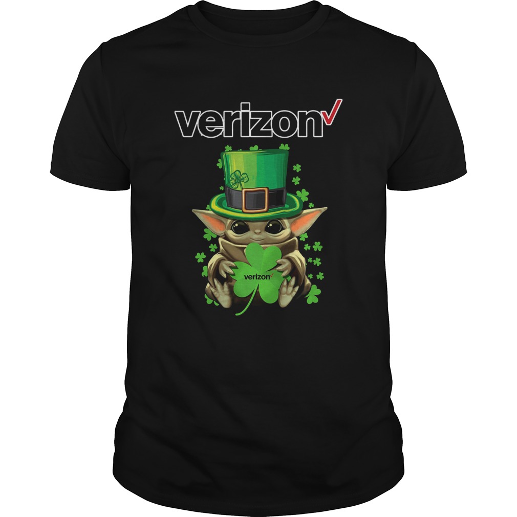 Baby Yoda Verizon Shamrock StPatricks Day shirt