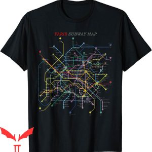 Balmain Paris T-Shirt Paris Subway Map Metro Underground