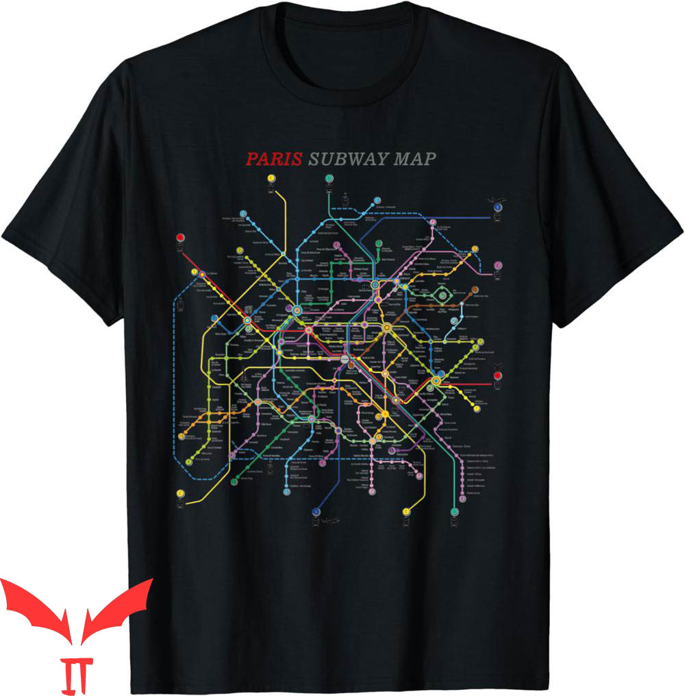 Balmain Paris T-Shirt Paris Subway Map Metro Underground Balmain Paris T-Shirt Paris Subway Map Metro Underground