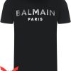 Balmain Paris T-Shirt Silver Brand Logo Minimalist Vintage