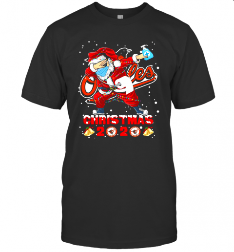 Baltimore Orioles Funny Santa Claus Dabbing Christmas 2020 T-Shirt