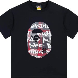 Bape Burberry T-Shirt Head Cartoon T-Shirt Trending