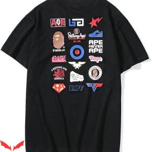 Bape Burberry T-Shirt Shark Ape Hip Hop Tees