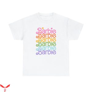 Barbie Asda T-Shirt Rainbow Come On Let’s Go Party