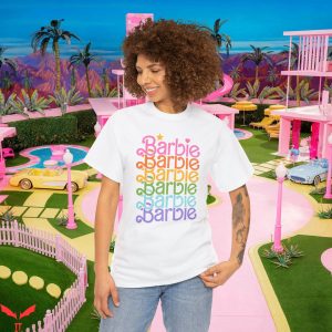 Barbie Asda T-Shirt Rainbow Come On Let’s Go Party