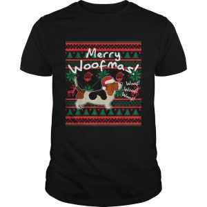 Basset Hound Dog Merry Woofmas Christmas Santa Dog shirt