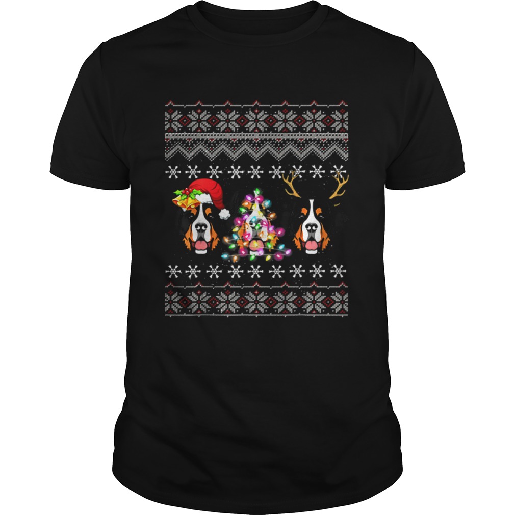 Beautiful Christmas Bernese Mountain Gift Lights Santa Hat Three Dogs shirt Beautiful Christmas Bernese Mountain Gift Lights Santa Hat Three Dogs shirt