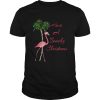 Beautiful Have A Beachy Christmas Flamingo shirt