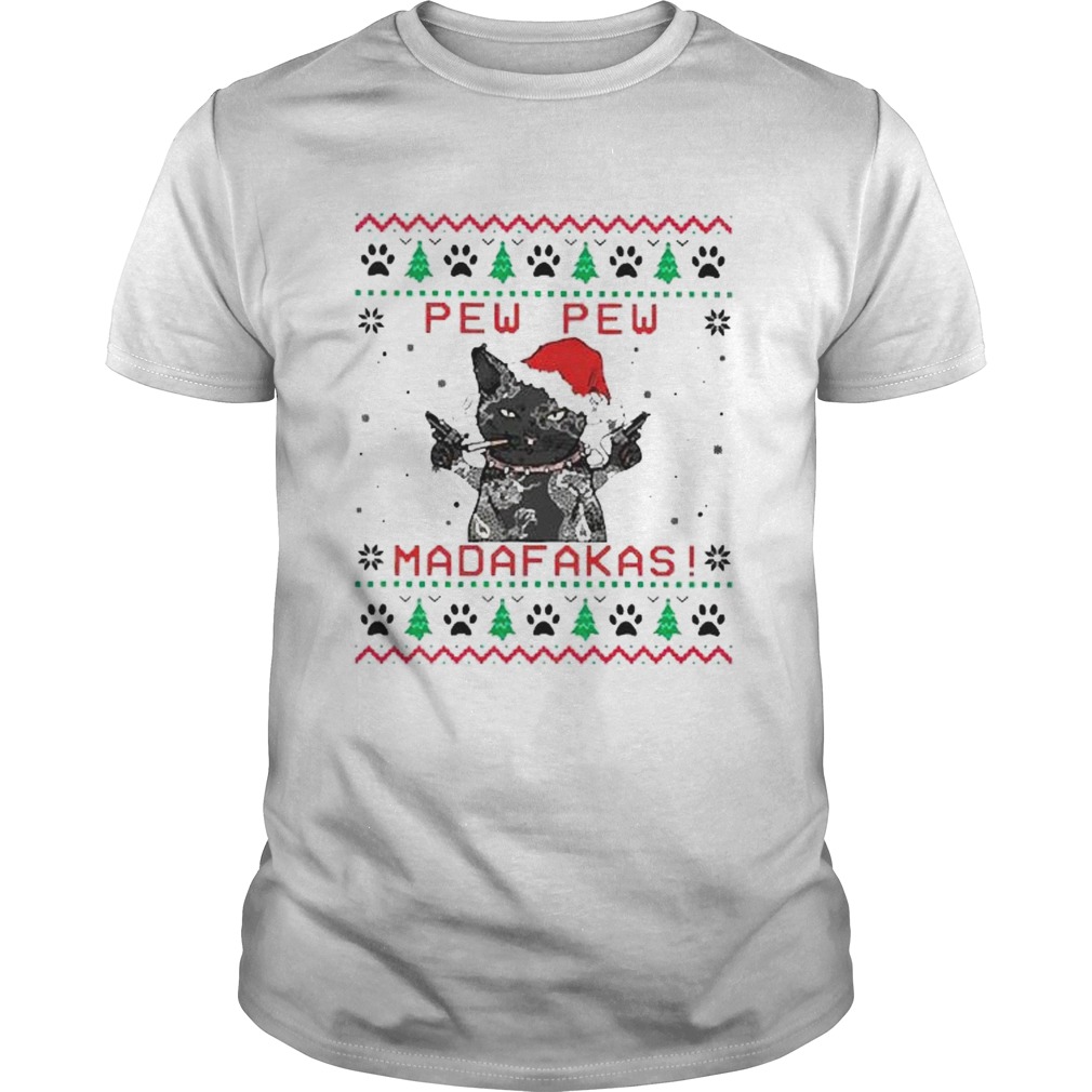 Black Cat Tattoos santa smoking Pew Pew Madafakas Christmas shirt Black Cat Tattoos santa smoking Pew Pew Madafakas Christmas shirt