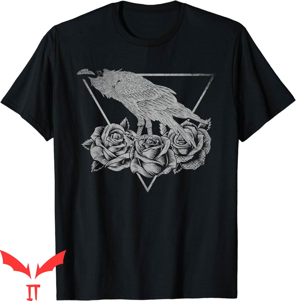 Blood Flower T-Shirt Gothic Black Rose Crow Bird Creepy Blood Flower T-Shirt Gothic Black Rose Crow Bird Creepy