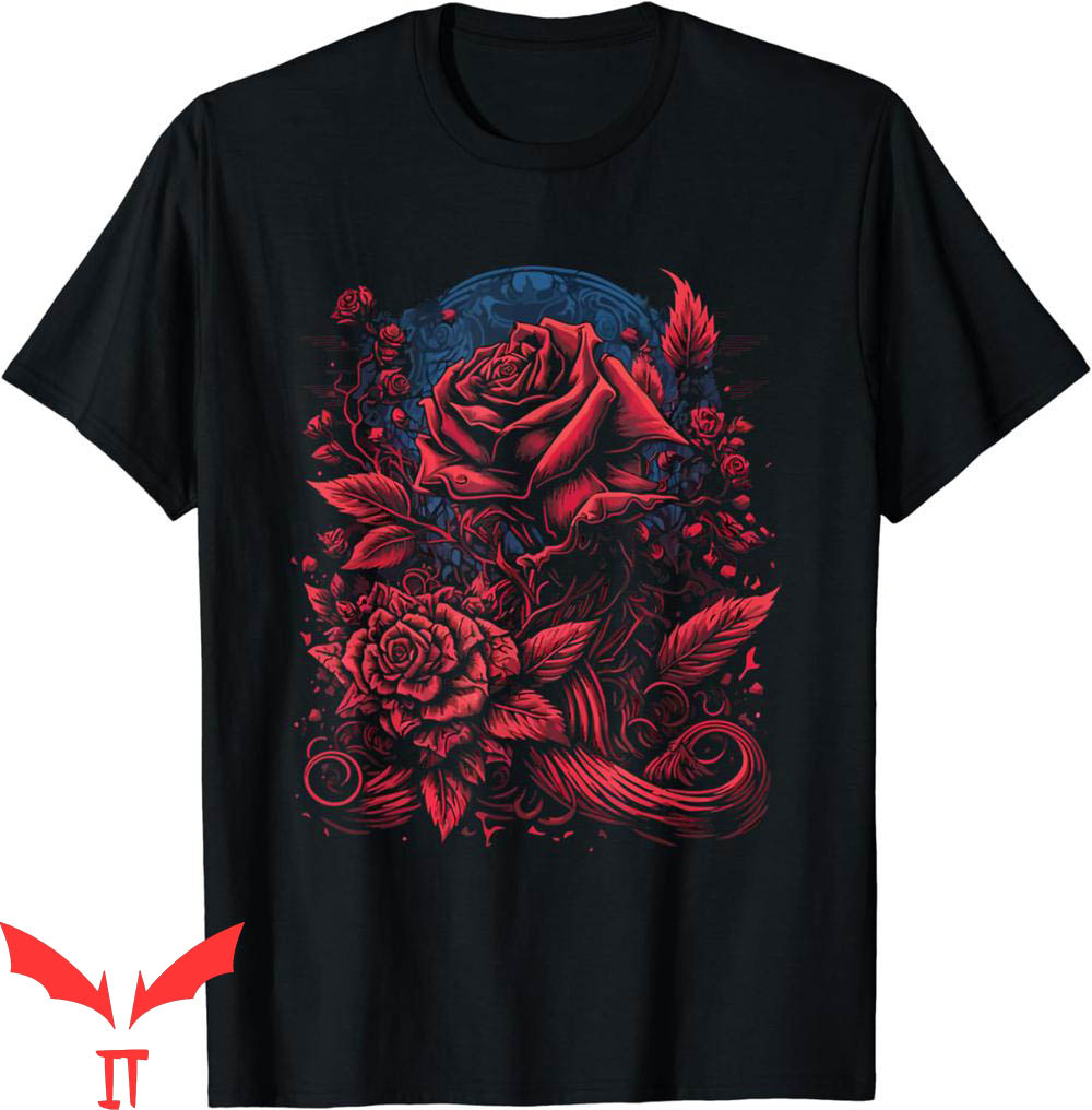 Blood Flower T-Shirt Gothic Red Bloody Rose Flower Blood Flower T-Shirt Gothic Red Bloody Rose Flower