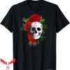 Blood Flower T-Shirt Red Rose Skull Art In Grunge Style