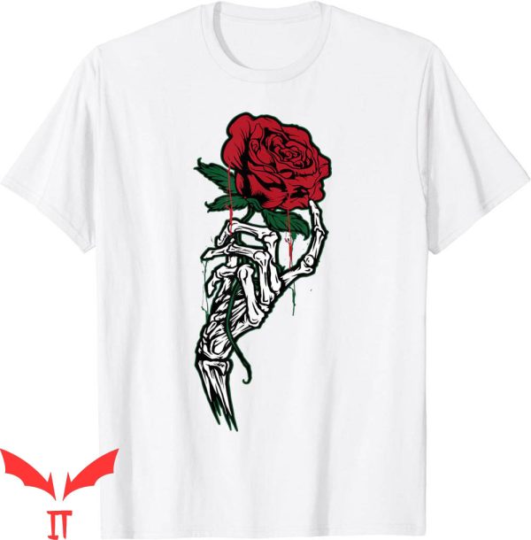 Blood Flower T-Shirt Rose Tattoo White Skeleton Hand