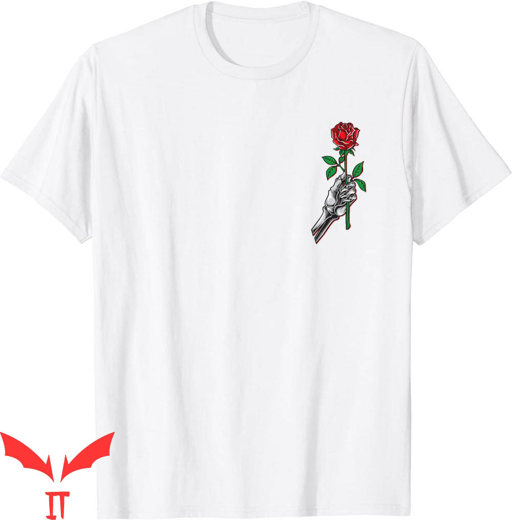 Blood Flower T-Shirt Skeleton Hand Holding Red Rose Blood Flower T-Shirt Skeleton Hand Holding Red Rose