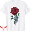 Blood Flower T-Shirt Skeleton Hand Red Rose Flower