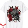 Blood Flower T-Shirt Skeleton Head Red Rose Flower