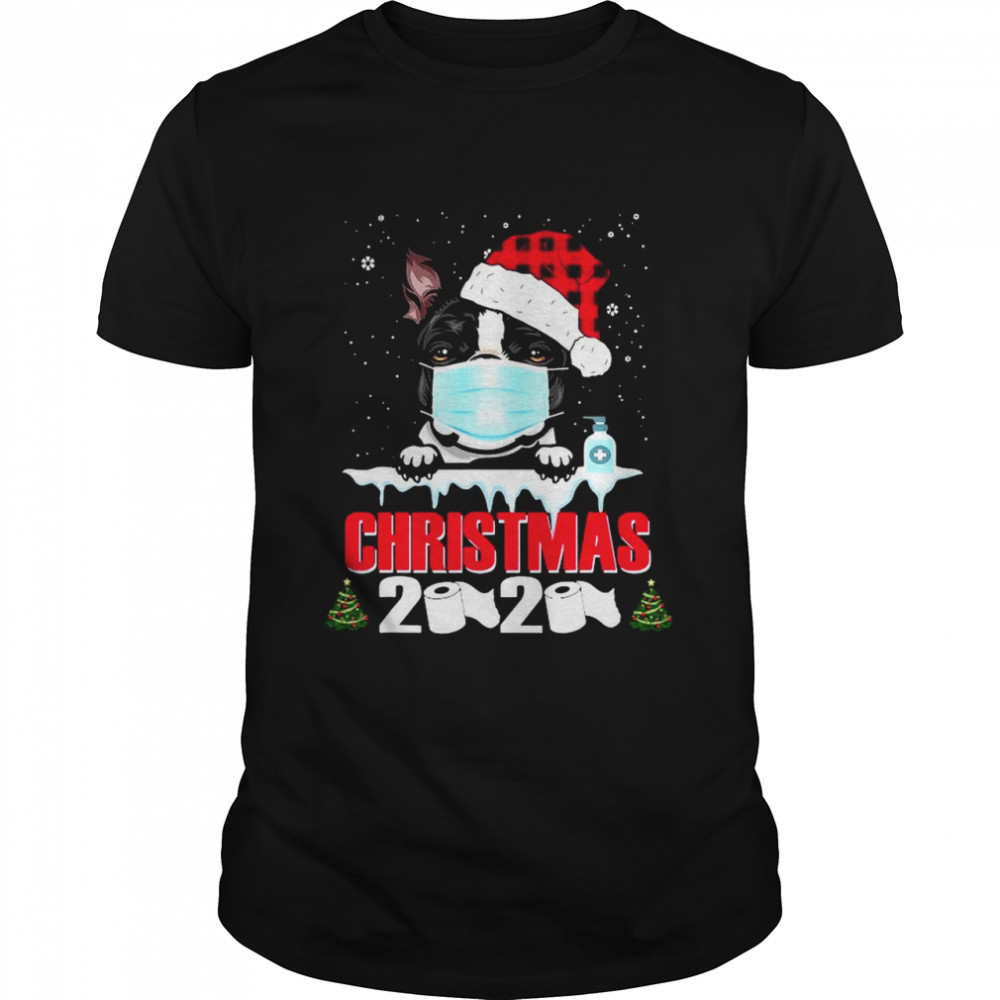 Boston Terrier Face Mask Dog Christmas 2020 Funny Gift Xmas shirt Boston Terrier Face Mask Dog Christmas 2020 Funny Gift Xmas shirt