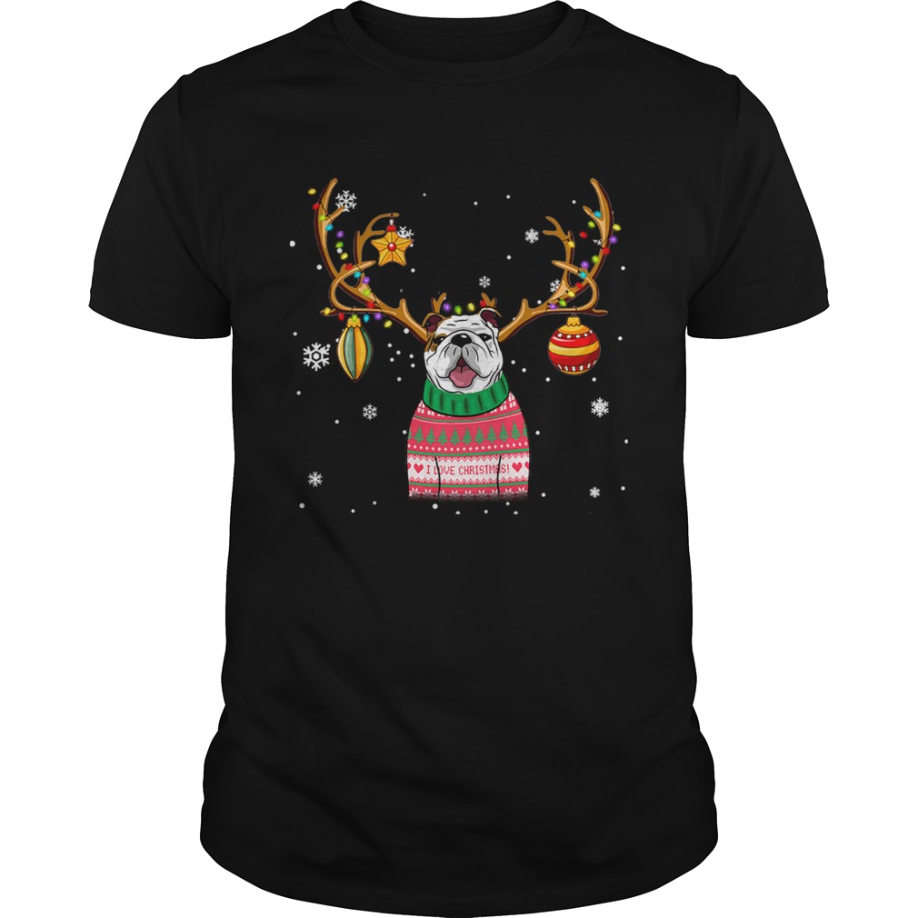 Bulldog Reindeer Christmas Holiday Funny T-Shirt Bulldog Reindeer Christmas Holiday Funny T-Shirt