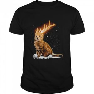 Cat Sparkling Reindeer Horns Christmas shirt