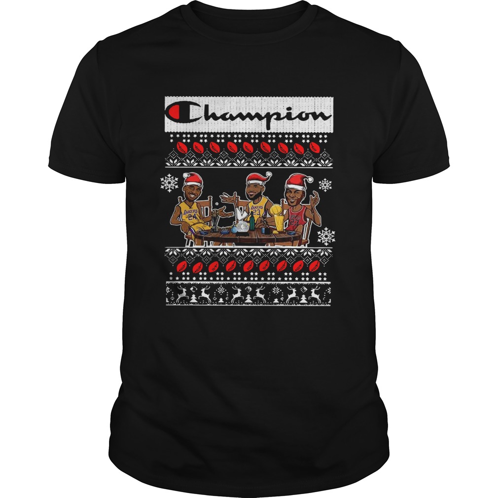 Champion Lebron James Kobe Bryant And Michael Jordan Ugly Christmas shirt Champion Lebron James Kobe Bryant And Michael Jordan Ugly Christmas shirt