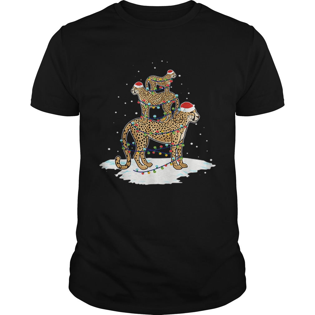 Cheetah Santa Christmas Light Tree shirt Cheetah Santa Christmas Light Tree shirt